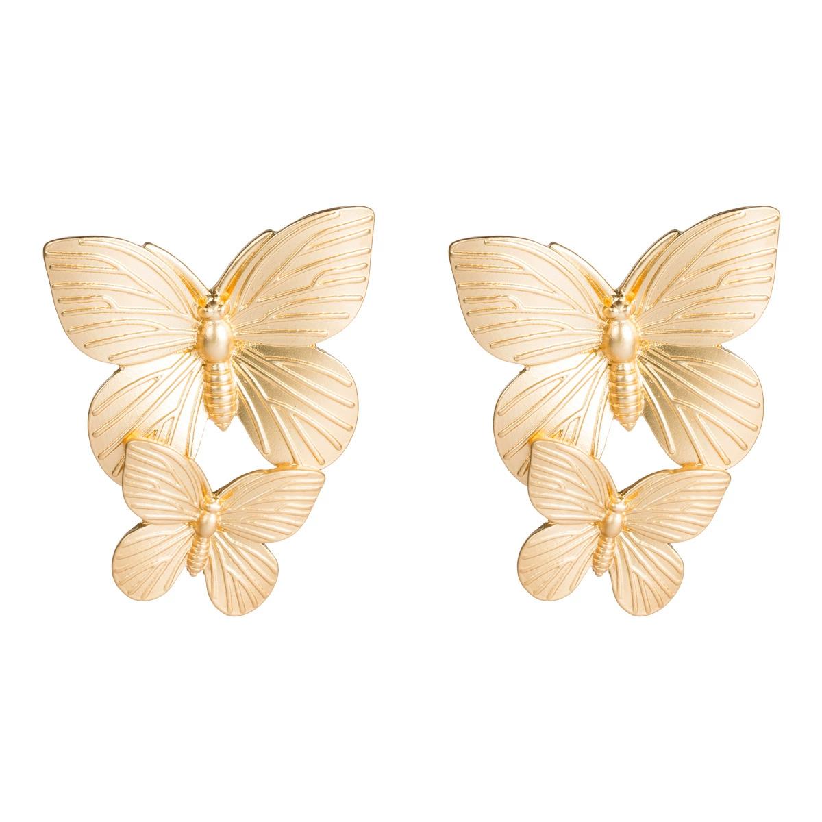 

Original design niche retro Shuangfei butterfly simple and versatile earrings, temperament popular earrings