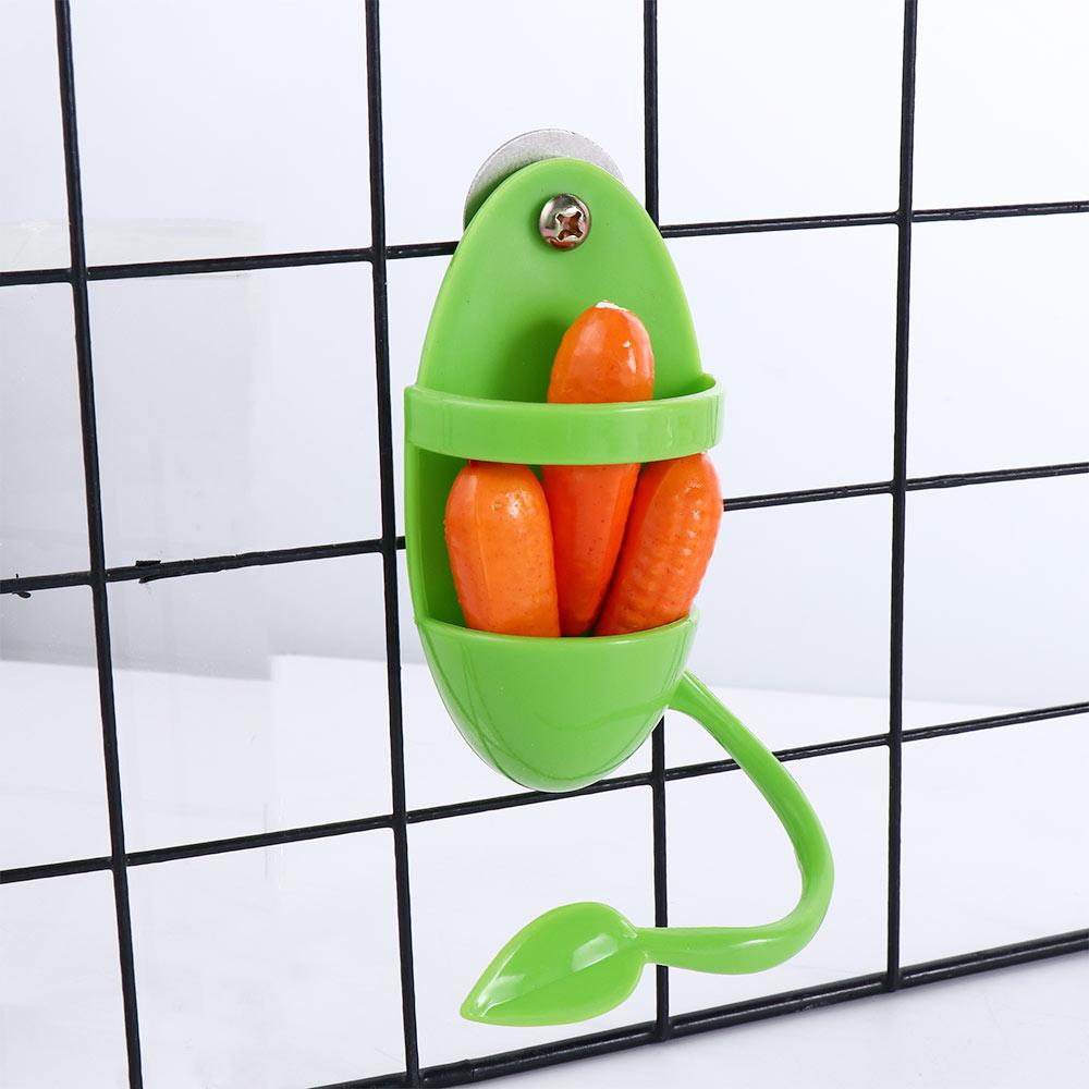 Food with Standing Rack Pet Food Container Fruit Vegetable Holder Parrot Feeder Bird Supplies