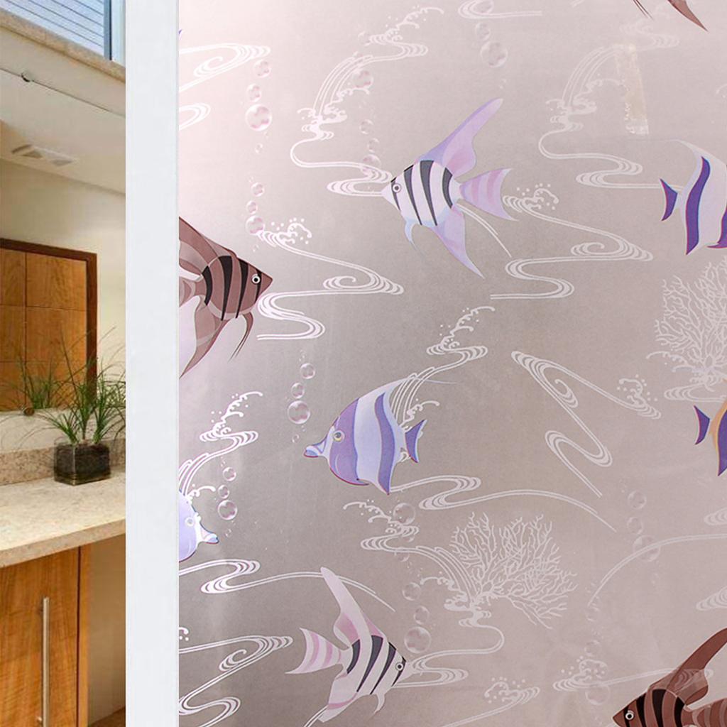 Window Privacy Film Glass WindowFilm Removable Vinyl Door Window CoveringsUV Blocking Sticker for Home Deco