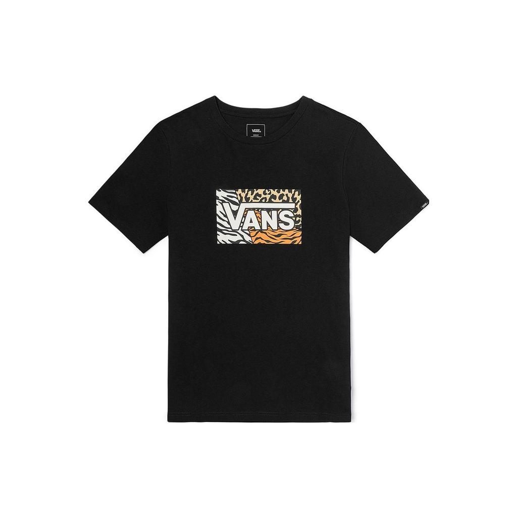 Vans Ss22 Logo Print Crew Neck Short Sleeve T-Shirt Unisex Tops Black VN0A7TRTBLK