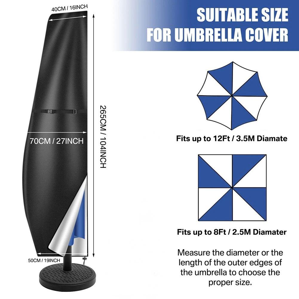 Outdoor Anti-UV Protective Cover Waterproof Patio Umbrella Cover with Zipper Outdoor Umbrella Cover for Outdoor Umbrellas
