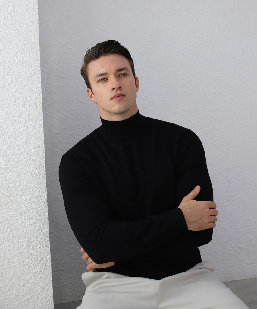 BOASTFIT Soft Muscle Fit Mock Neck Long Sleeve Knit B206