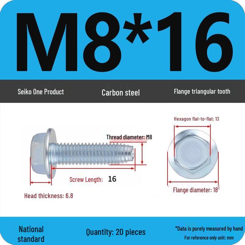 Grade 10.9 Galvanized Hex Flange Anti-slip Self-locking Triangular Thread Self-tapping Screw