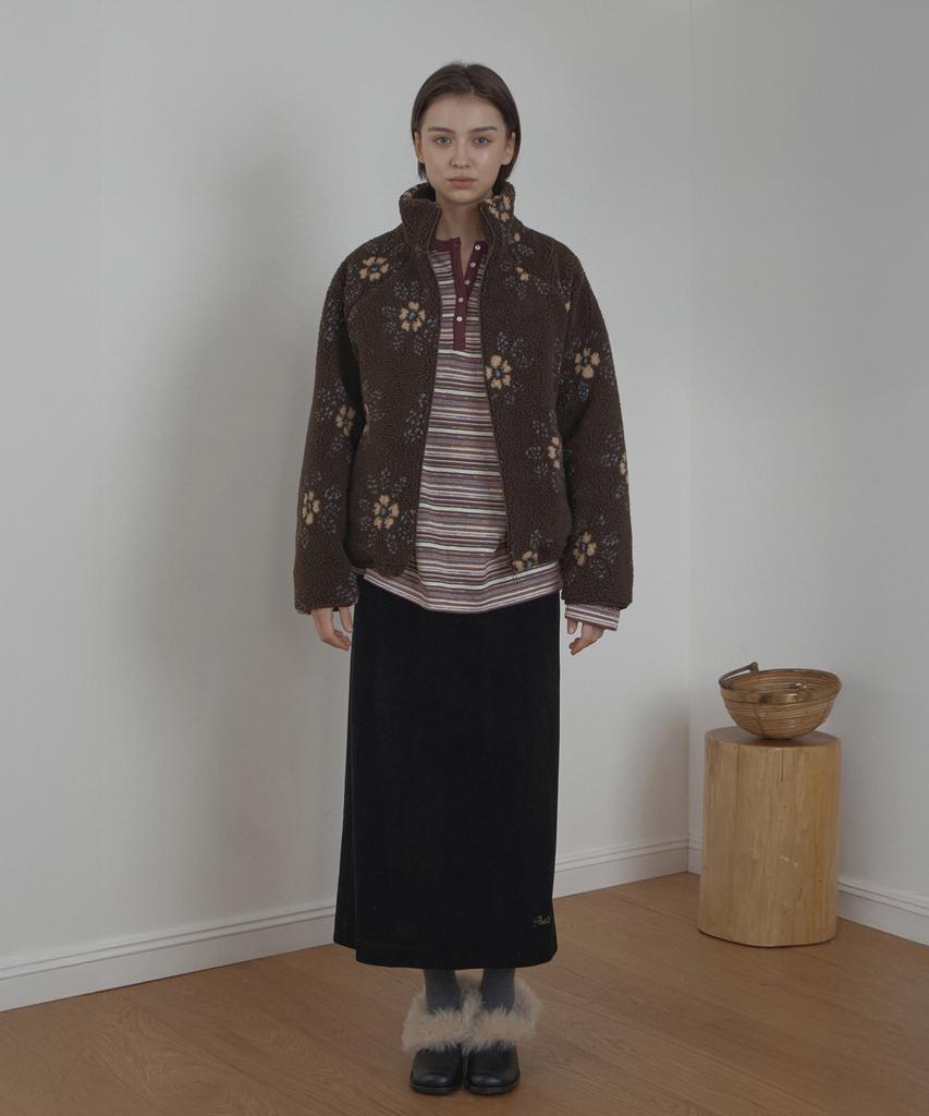 Poeteuseoul Velor Long Skirt_Black