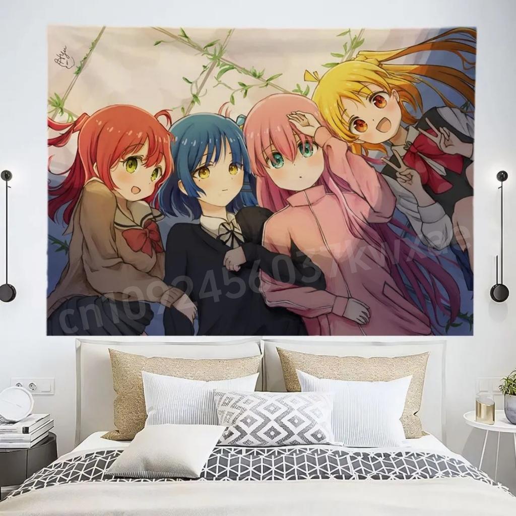 1PC the Japanese Anime Bocchi the Rock!  Hanging Tapestry  Background Cloth Decoration Bedroom Bedhead Dormitory Wall Tapestry