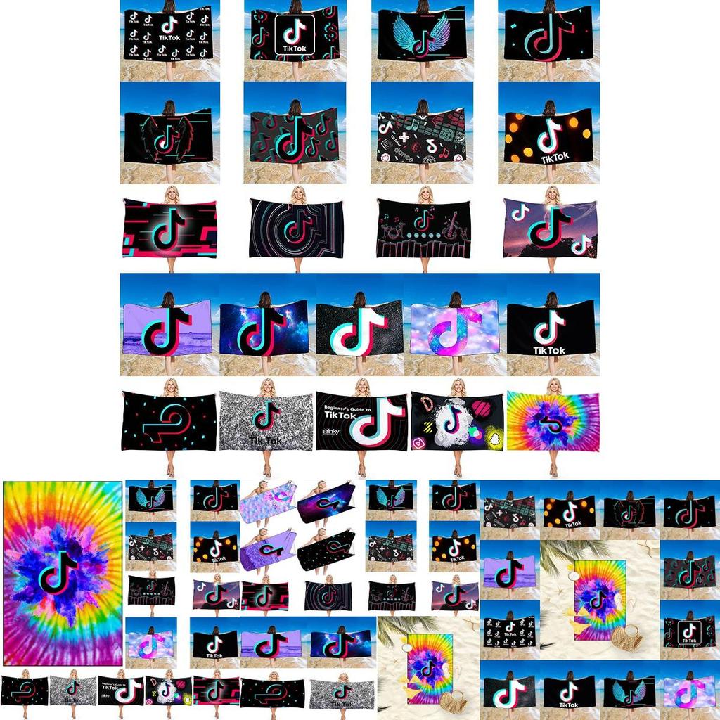 Vibrant Tiktok Printed Towel Perfect For Swimming Swimwear And Shower Needs