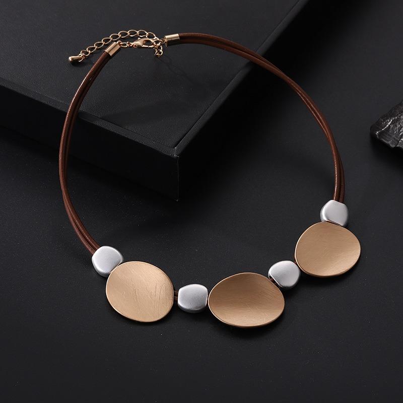 Металлическое ожерелье популярное двухслойное европейское и американское преувеличенное ожерелье высококачественные ювелирные изделия