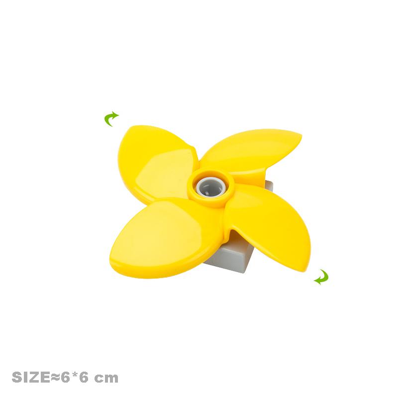 Big Building Block Accessories Compatible Duplos Houses Villas Construction Gear Rotate Connection Children Assembly Parts Toys