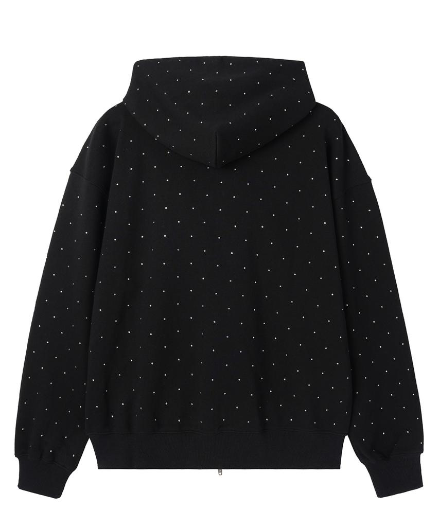 Openyard(Oy) Crystal Dot Hoodie Zip Up - Black