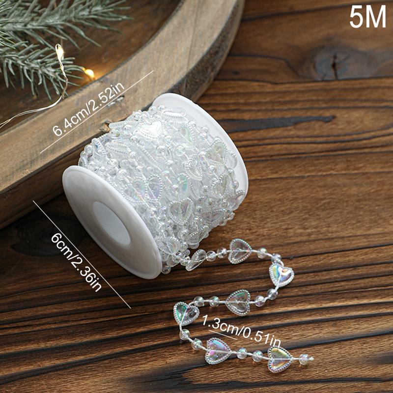 

Рождественская длинная цепочка из бусин Элегантные елочные украшения Вечеринка Рождественские украшения Блестящая Прозрачная Скандинавский стиль 3/5/10 м