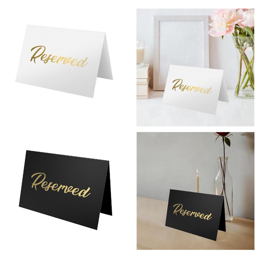 10 Pieces Reserved Table Signs AntiSlip Multifunction Cardstock Placeholders for Anniversary Business Wedding Meeting Room Favor