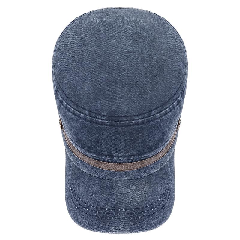 Washed Hat Flat Top Hat All-cotton Breathable Button Hat Baseball Hat Sun Hat