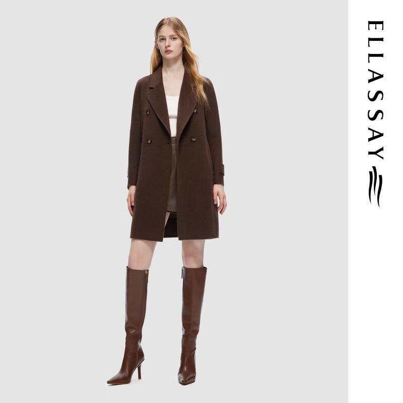 

ELLASSAY Women s Elegant Wool Blend Long Coat S