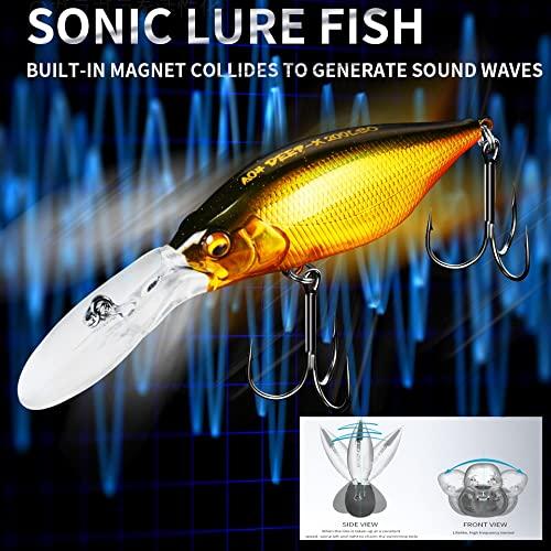 Fish Bait Flakes, 70mm, 15g, Diving, 3m, Magnet Weight System, New Fishing Lure, Minnow Crank Warbler, Fishing Tackle Hook, Hikari Goldfish Bait (E)