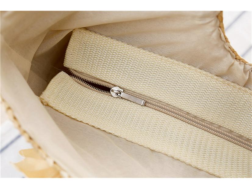Handmade Wheat Straw Rattan Handle Bag - Versatile, Fashionable Women's Beach Tote
