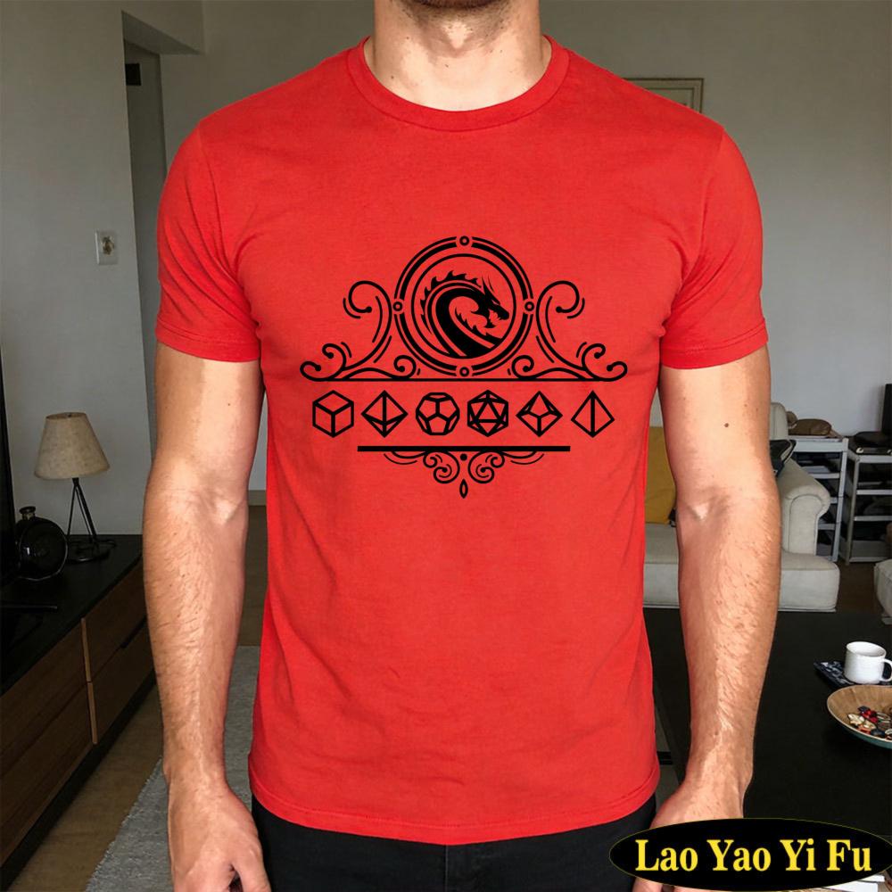 Elegant Ornate Dragon Dice Border Graphic Tee Unisexs Minimalist DD Inspired TShirt Gothic Dragon Emblem Shirt Unisex Cotton Tops