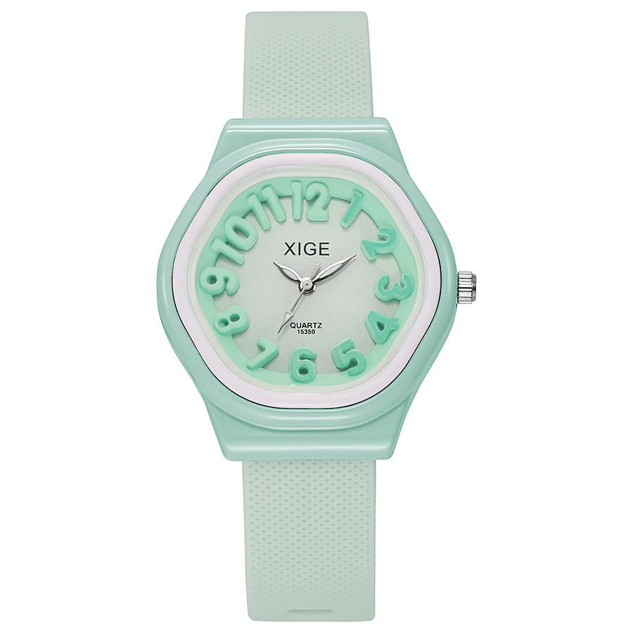

Silicone Quartz Watch For Women Cartoon Dial With Logo Customization MintGreen