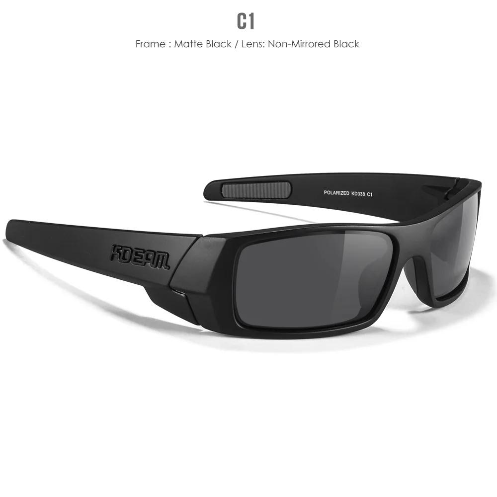 KDEAM Polarized Sun Glasses Men Women Driving Shades Male Rectangular Sunglasses Hiking Versatile Eye Protection UV400 Eyewear