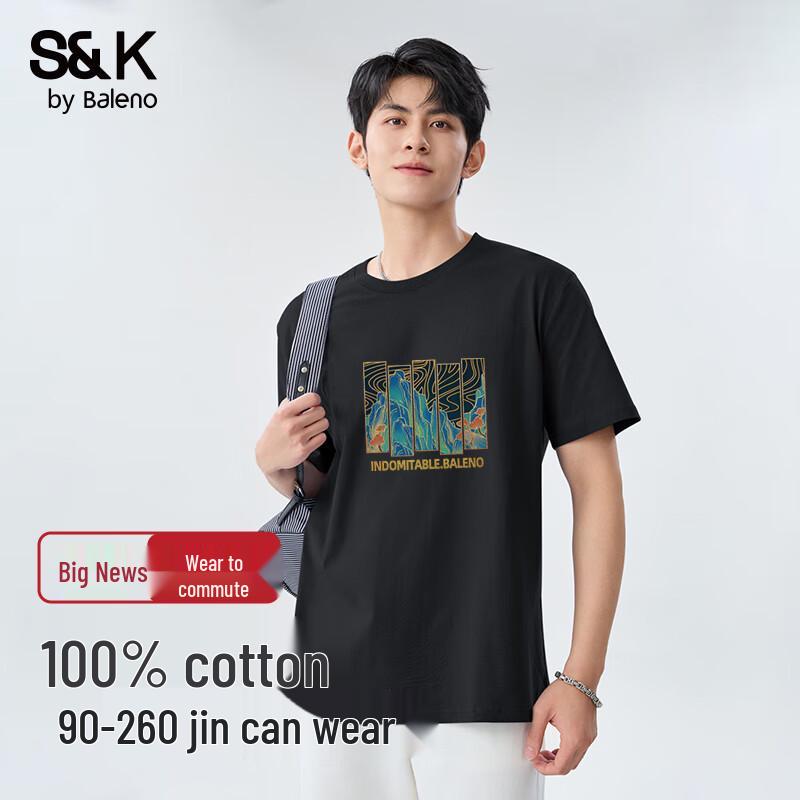 Baleno S&K Series Men s Mountain Style Loose Fit Cotton T-Shirt 3XL