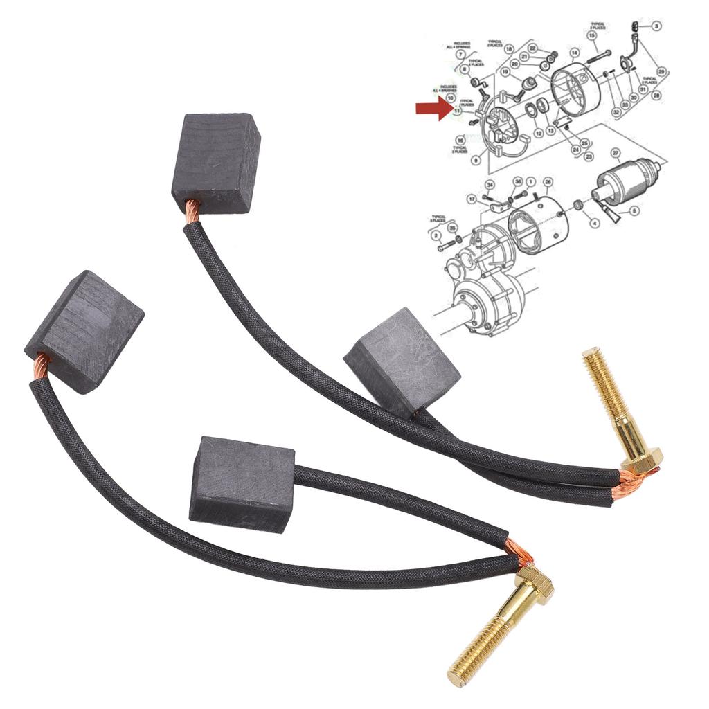 Club Car Motor Brush Kit 73120G25 Plug and Play Replacement for EZGO Electric TXT 640 835 1997‑2009