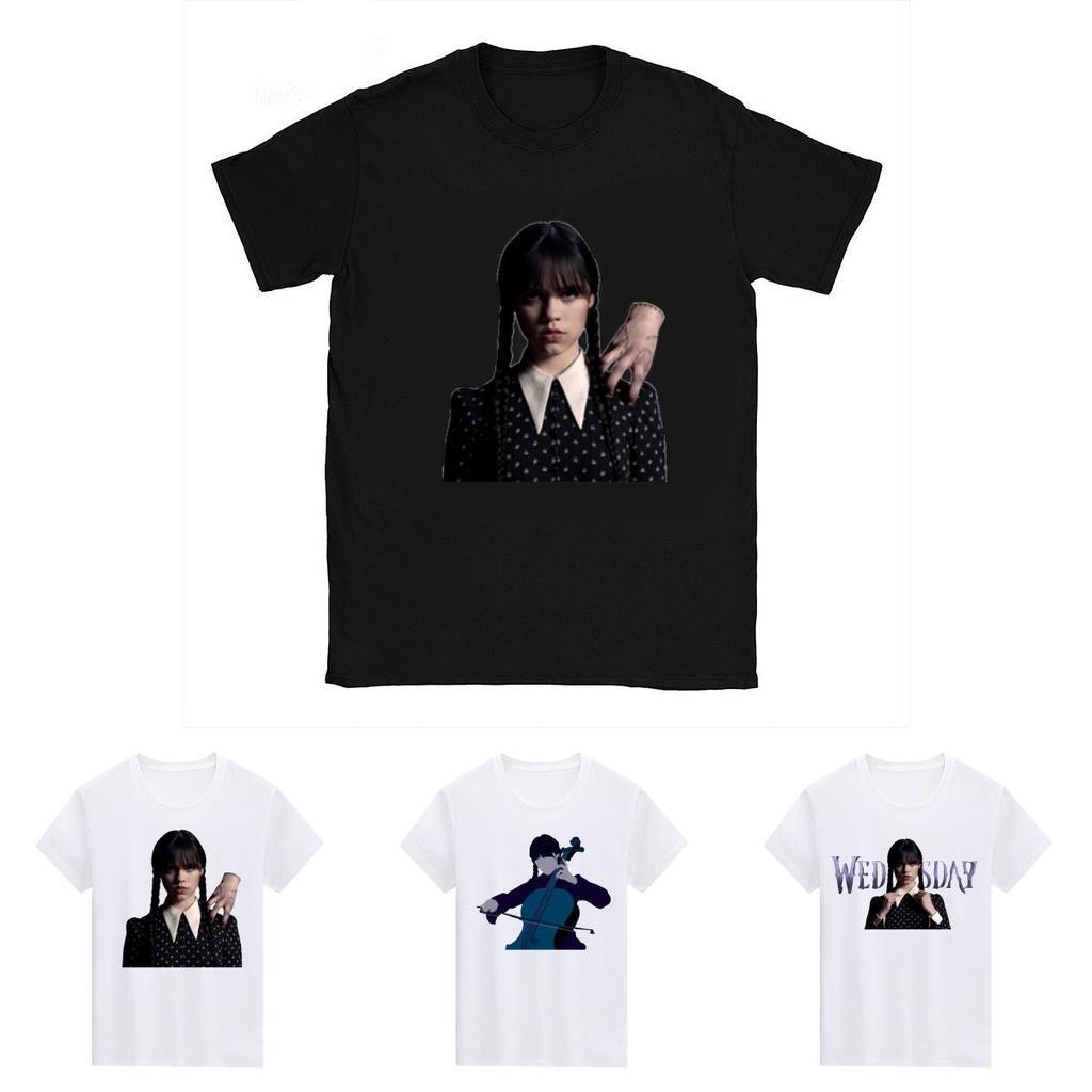 Die Addams Family Wednesday Unisex T-Shirt Top Stilvoll Weich Atmungsaktiv Bequem