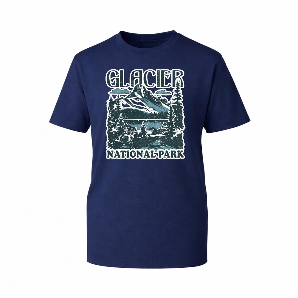 Glacier National Park Montana Mount TShirt Retro Hiking Camping Unisex Gift Tee S