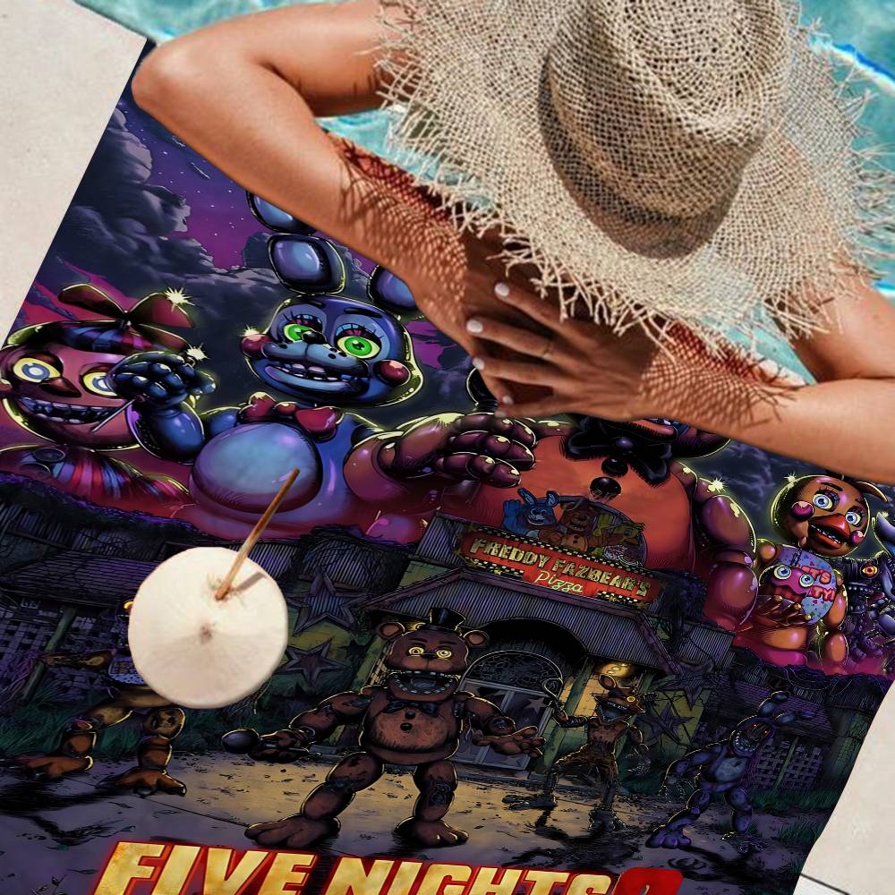 Anime F-Fnaf F-Five-N-Nights-At-F-Freddys Microfiber Blanket Quick Drying Beach Towels Oversized Printing Super Absorbent Pool