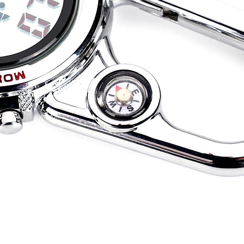 Multi-Function Outdoor Mountaineering Buckle Watch with Luminous Display and Alarm Clock