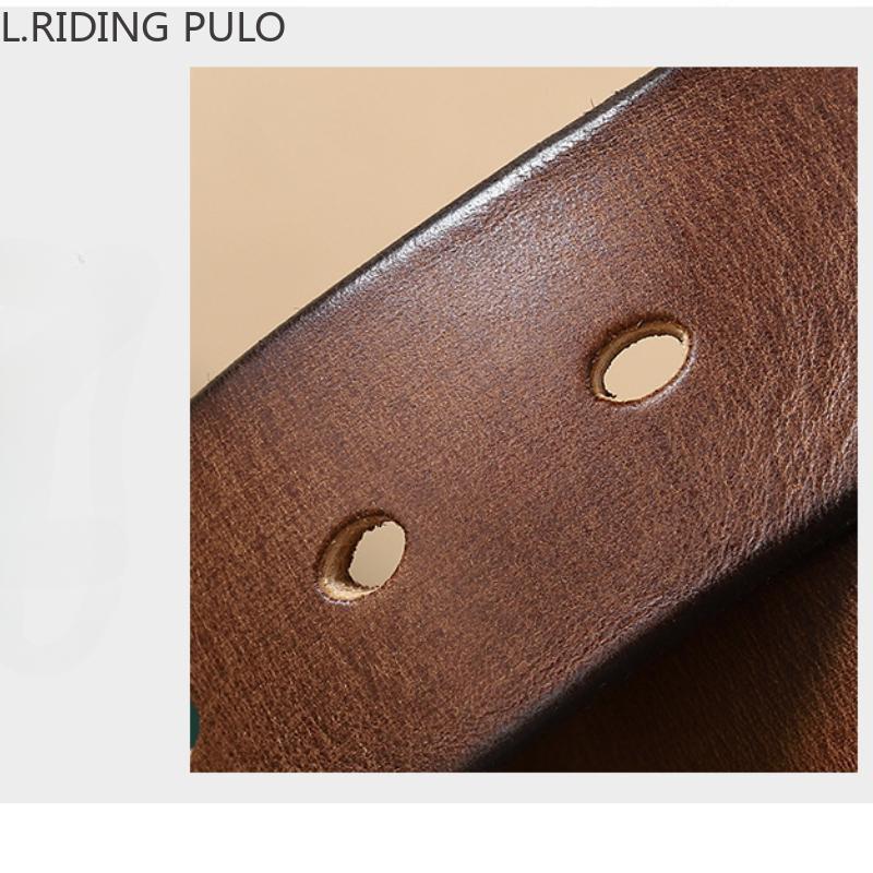 Мужской и женский ретро-потертый вручную универсальный плиссированный медный ремень — фото 11