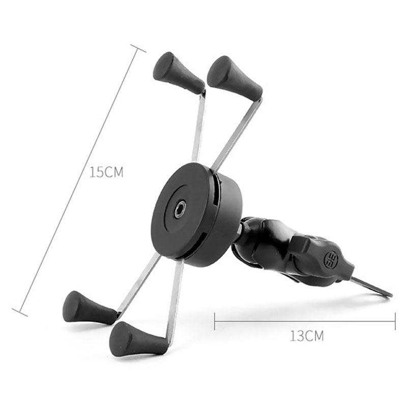 Adjustable Motorcycle Phone Holder for 3.5-7 Inch Devices with Handlebar and Mirror Mount