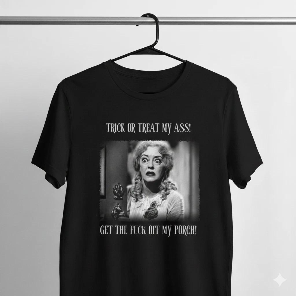 

Trick Or Treat Funny Halloween Quote T-Shirt Black Horror Movie Tee - T869 L