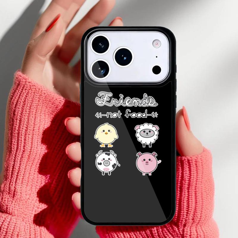 Eat Fruit Not Friends Vegane Handyhülle für iPhone 17 16 15 14 13 Pro Max Rückabdeckung für 12 11 Pro Coque