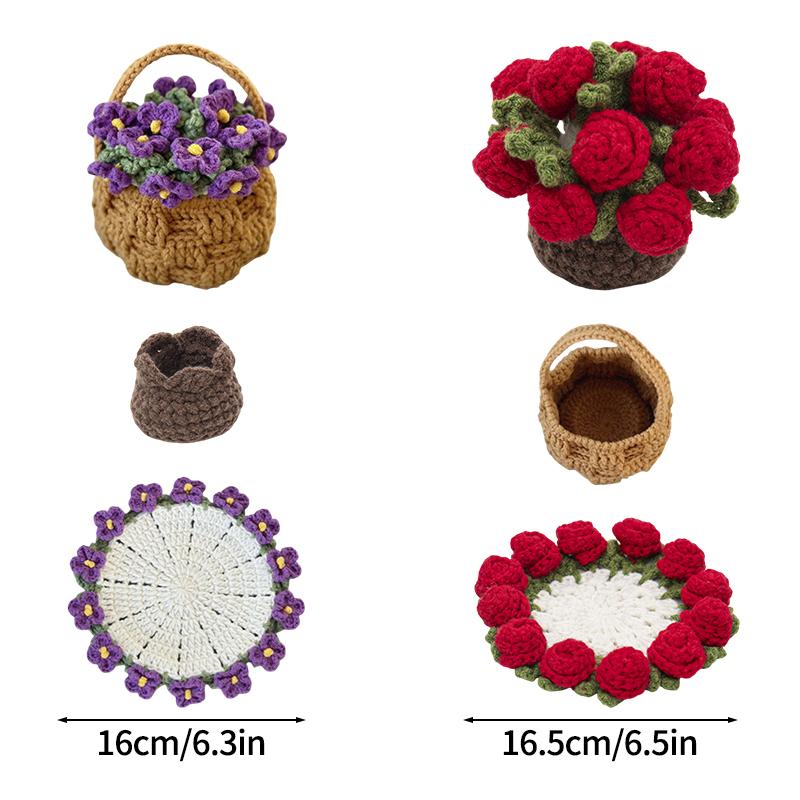 Mini Rose Bouquet Coaster Crochet Coaster Rose Flower Placemat Cup Pad Tea Coaster Mother's Day Gift Crochet Flower