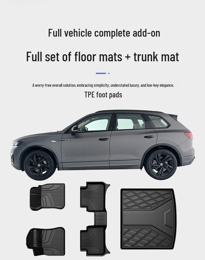 Volkswagen Touareg Floor Mats (2011-2025) - Original Style, Full Coverage, TPE, Wear-Resistant, Anti-Slip