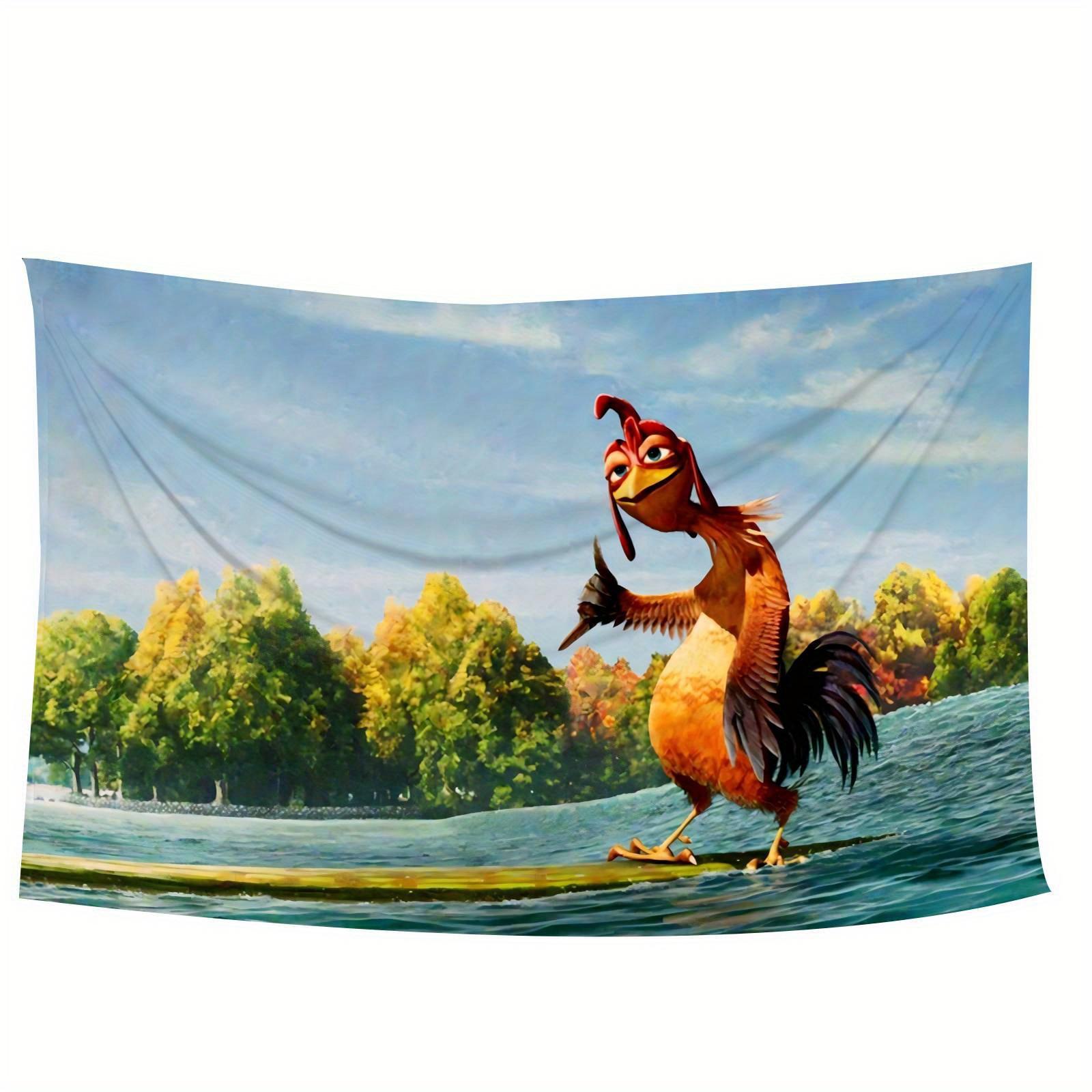 

VIKAMA French Fun Surfing Rooster Print Tapestry Suitable For Living Rooms Bedrooms Outdoor Parties Home Decor Wall Hanging 74x94cm(29x37in)