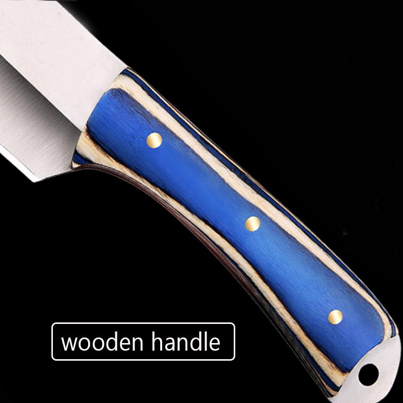 Butcher Knife Hand Forged Boning Knife with Sheath Stainless Steel Kitchen Chef Knife Mongolian Meat Cleaver Kitchen Supplies