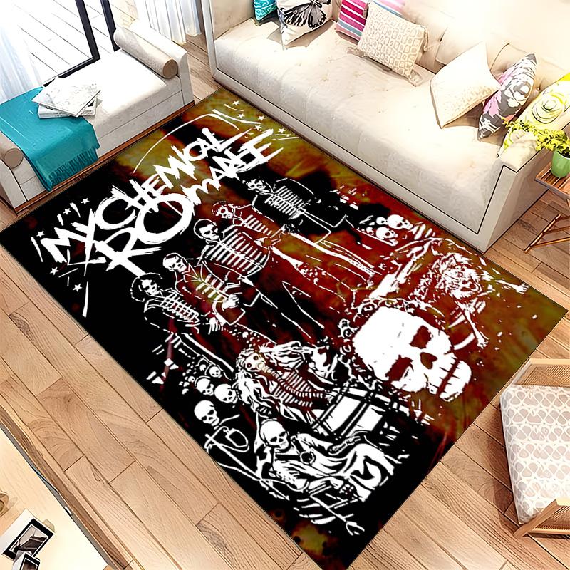 My Chemical Romance Official Band (5) Rug Suitable For Living Rooms Bedrooms Computer Rooms Dining Areas And Placement Under Tables And Chairs Also An