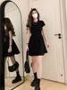 Black Elegant Women's Summer 2026 French Hepburn Style Petite Slimming Short Dress