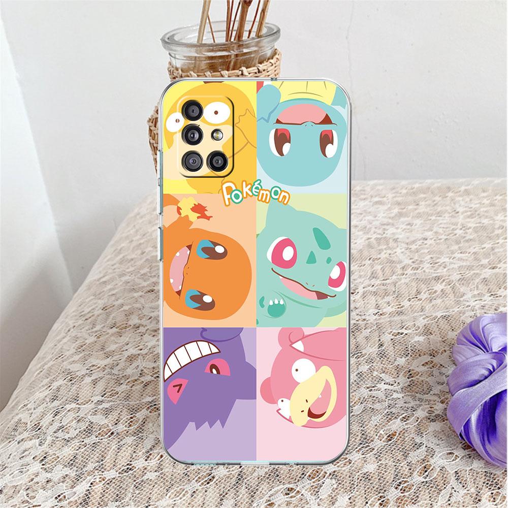 

Прозрачный чехол для Samsung Galaxy A12 A52 A53 A51 A32 A31 A72 A73 A71 A21s A22 A41 A11 A02s A13, чехол из ТПУ для телефона с милым покемоном Eevee Samsung A50