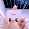 Vintage Red Enamel Earrings: Cherry Drip Square, Light Luxury for Women