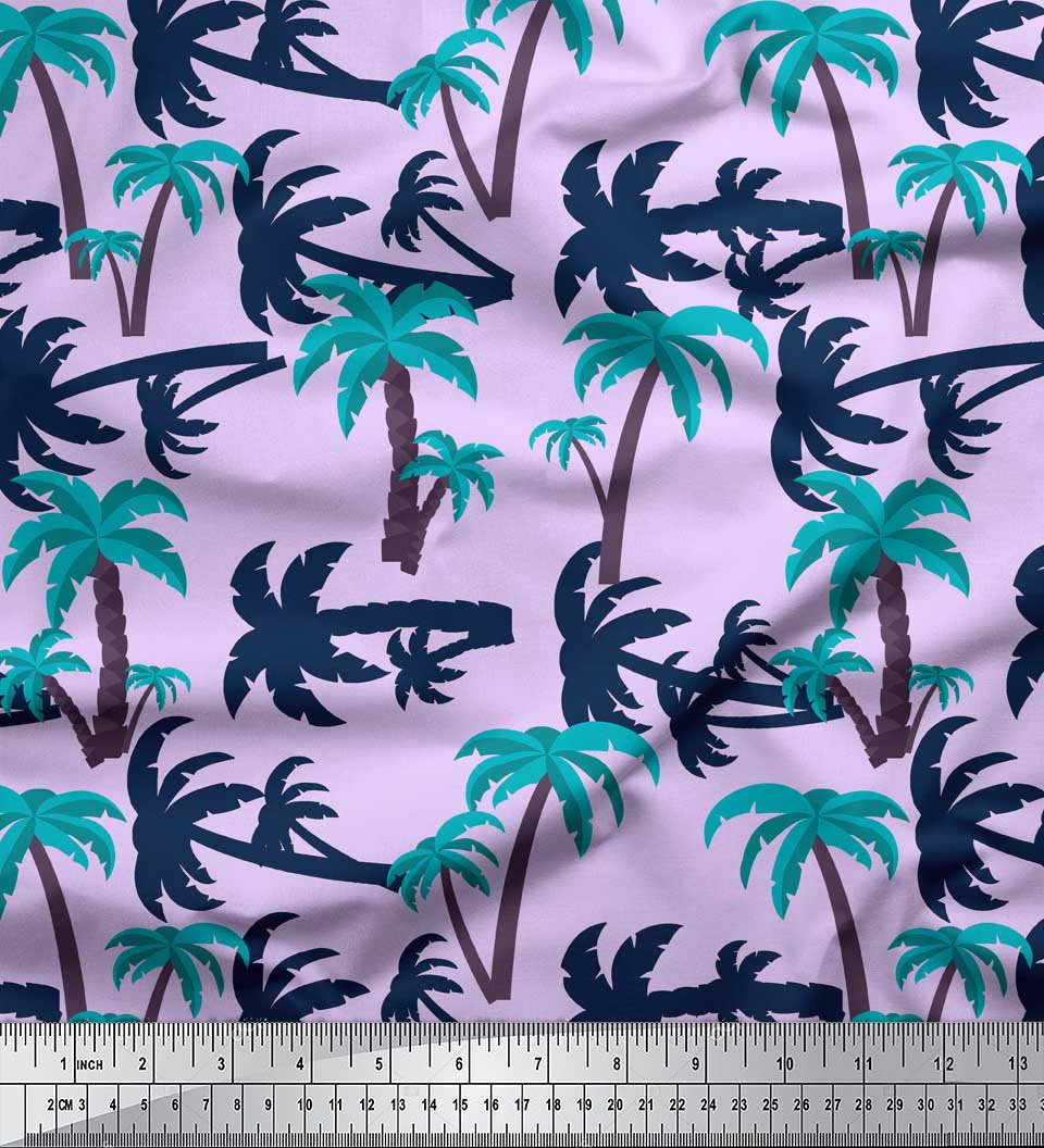 

Soimoi Beige Japan Crepe Satin Fabric Palm Tree Print Sewing Fabric metre 42 Inch 42 Inch Wide - Poly Crepe фіолетовий