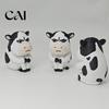 PLA Cow Decoration 3D Printed Dairy Figurine, Cartoon Cattle Statue for Desk Decor, Desktop Mini Sculpture Home Office, Gift Animal Lovers