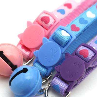 Verstellbares Cartoon-Farbe Katze Schnalle Lutscher Glocke Katzenhalsband 1.0 Katzenkopf Sicherheitsverschluss Halsband Haustier Hundehalsband Haustierbedarf