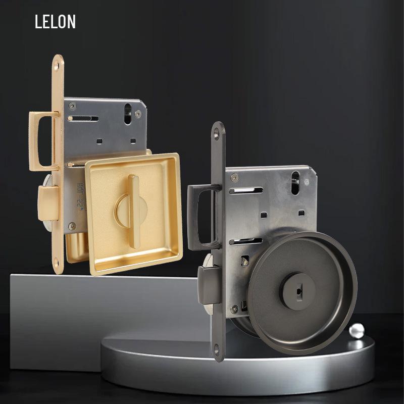 Concealed Privacy Pocket Door Lock with Knob for Sliding Doors