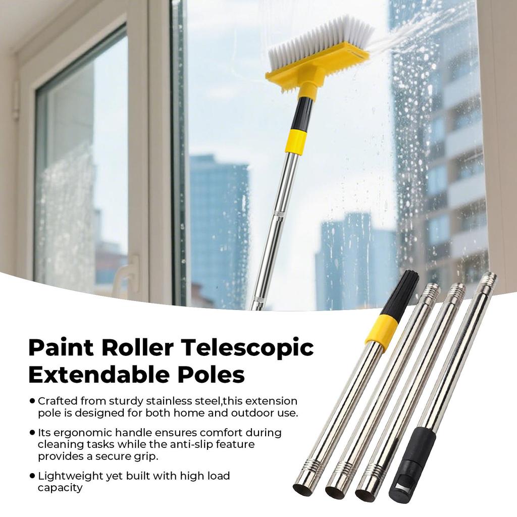 Verlängerungsstange Teleskopisch Ausziehbarer Farbrollergriff Rutschfeste Edelstahlstange Mit Hoher Belastbarkeit Zum Streichen