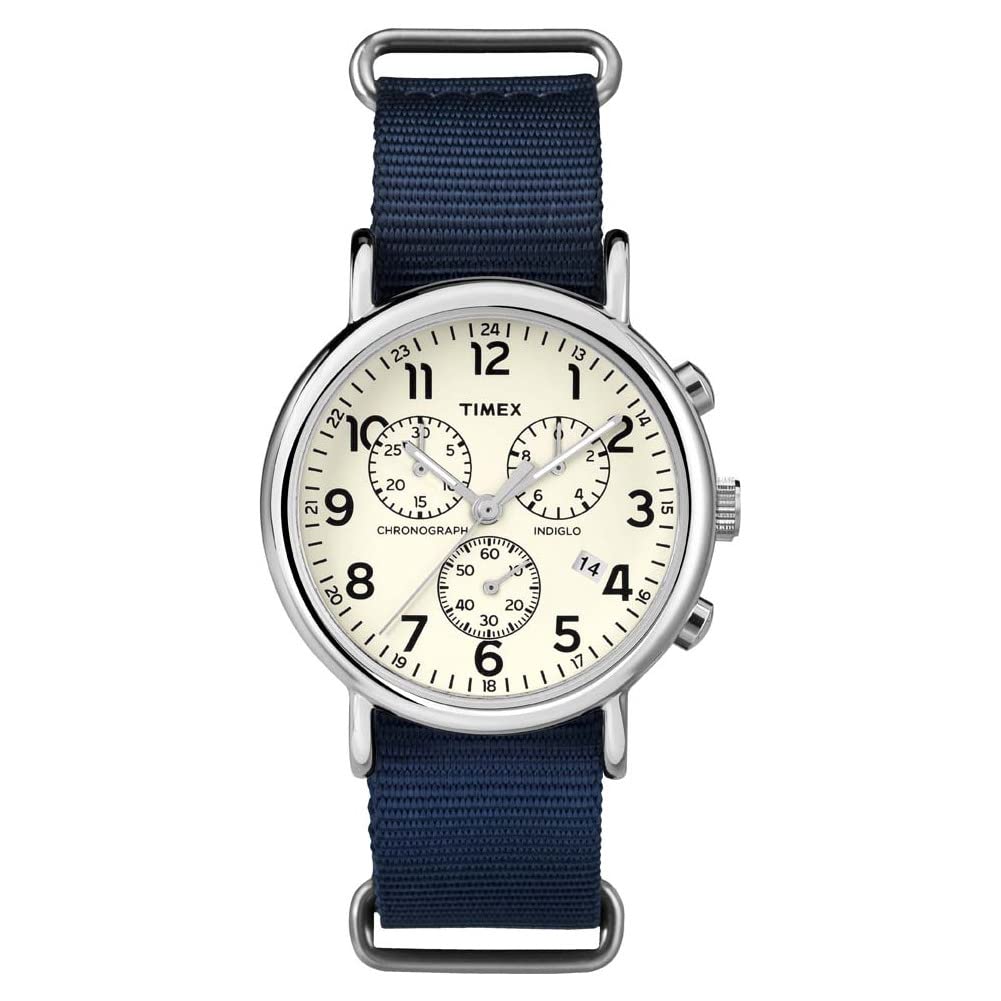 Timex Weekender Chronograph Watch 40mm Blue Cream
