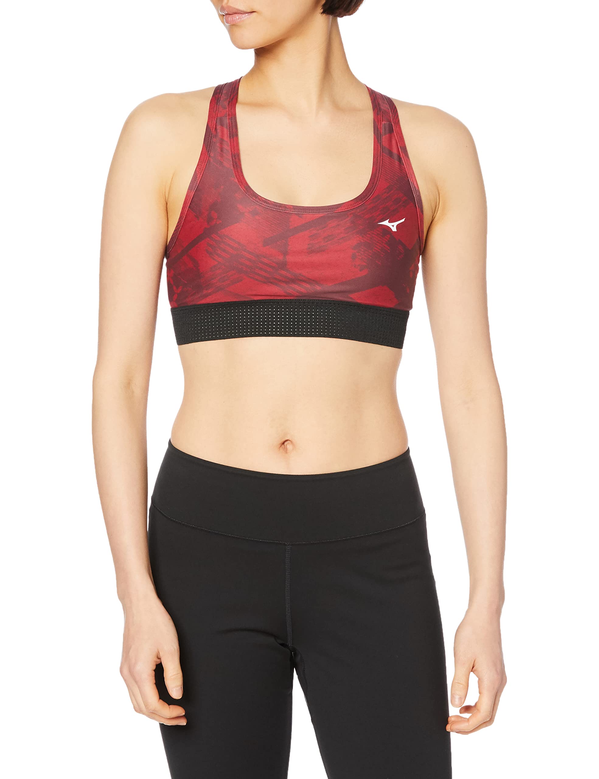 

Mizuno Synergy Design Sports Bra with Stretch Crossback Size Small Women s Athlete-Inspired Print, Fit, Design, Gym/Yoga, 32MJ2D68, Burgundy,