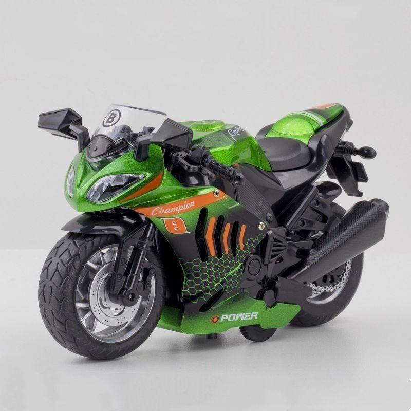 Dreamy Alloy Motorcycle Model 1:12 with Sound & Light Effects - Pull-Back Toy for Kids