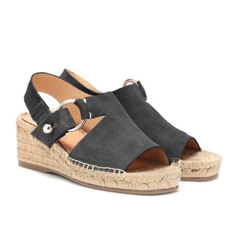 Womens Beach Summer Sandals Platform Espadrille Shoes Thick Bottom Fish Mouth