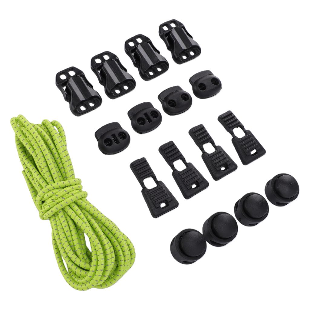 DIY Elastická šňůra Silně pružná Kulaté šňůrky Plastové zarážky na šňůrky pro tkaničky Šňůrky Paracord Zelená 3,2 m